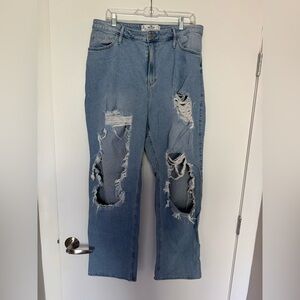 Hollister Light Blue Curvy Ultra High-Rise Dad Jeans